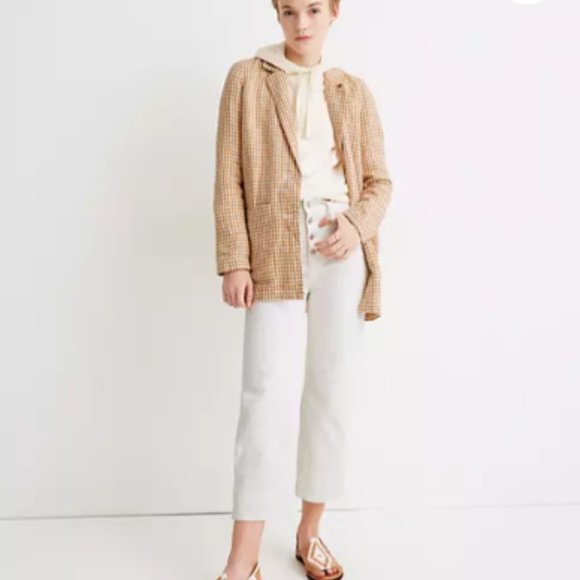 Madewell Linen Dorset Blazer in Gingham Check - Picture 2 of 5